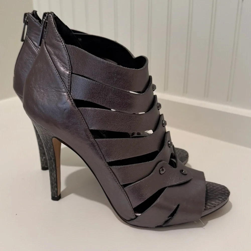 White House Black Market Bronze Strappy High Heel Sandals